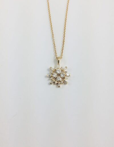 10KY Gold Starburst Diamond Pendant