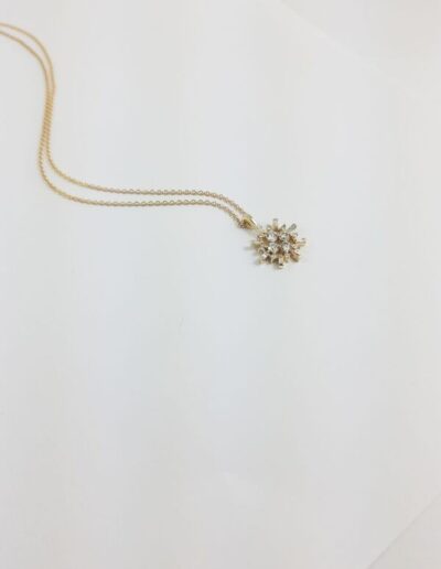 10KY Gold Starburst Diamond Pendant