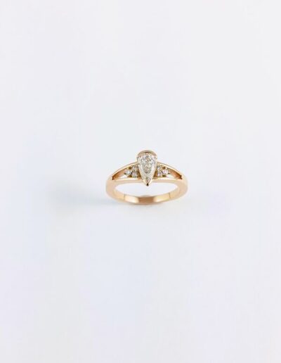 Pear-Brilliant Diamond 14K Rose Gold Ring