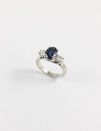 18KW Sapphire Diamond Ring