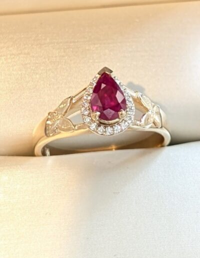 18KY Ruby Butterfly Ring