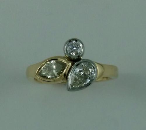 Yellow Marquise Ring 18KY 19KW