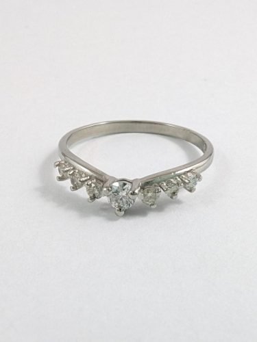 10K White Gold Diamond Contour Band