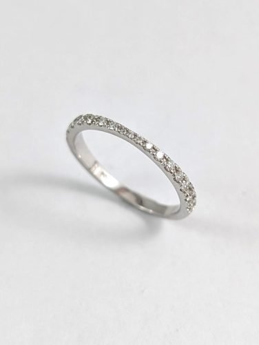 14KW French-Set Diamond Band