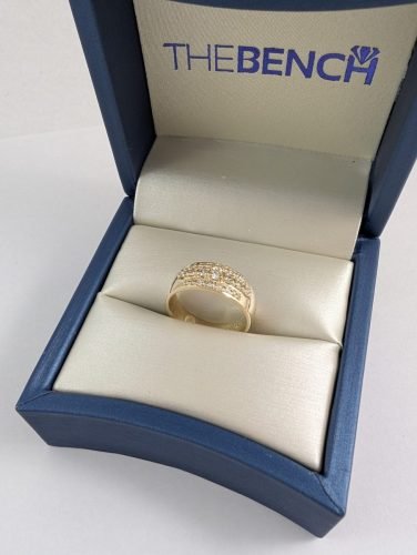 14KY 3-Row Diamond Band