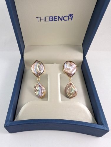14KY Coin Pearl Earrings