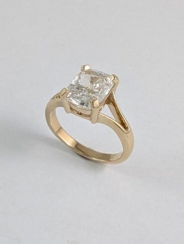 14KY Elongated Cushion-Cut Engagement Ring