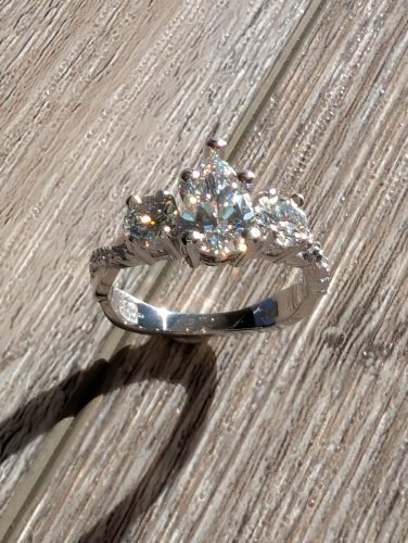 Platinum Pear Lab Diamond Ring