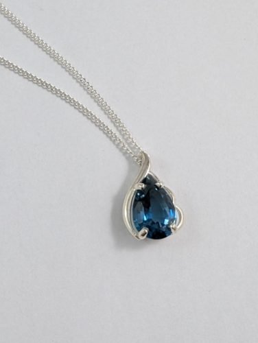 Sterling Silver Pendant With London Blue Topaz