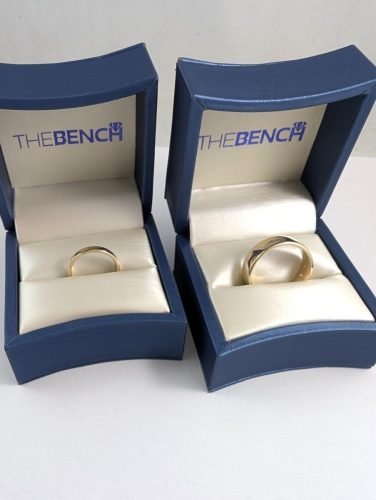 Yellow Gold His and Hers Wedding Bands